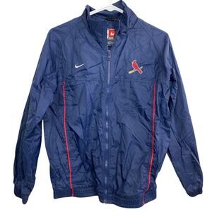 Nike Team St Louis Cardinals MLB Navy Blue Full Zip Windbreaker Jacket Boys L